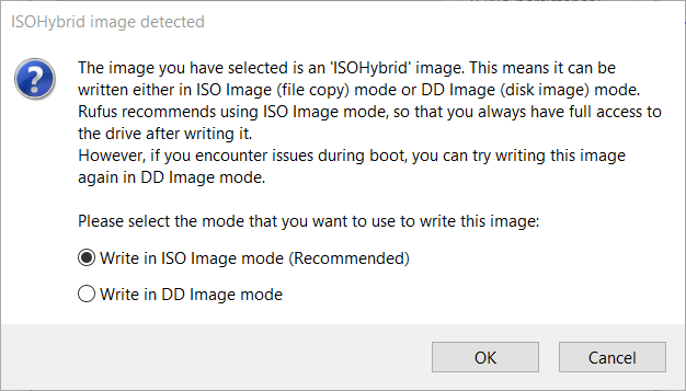 Select ISO mode